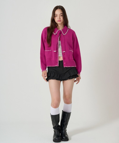 TINA：JOJUN（ティーナジョジュン）の「ピンストライプ ティアード ショートパンツ TINA：JOJUN（その他パンツ・レディース・ブラック/アイボリー・M/S）」の12枚目の写真