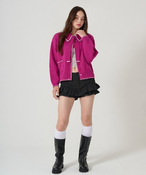 TINA：JOJUN（ティーナジョジュン）の「ピンストライプ ティアード ショートパンツ TINA：JOJUN（その他パンツ・レディース・ブラック/アイボリー・M/S）」の14枚目の写真