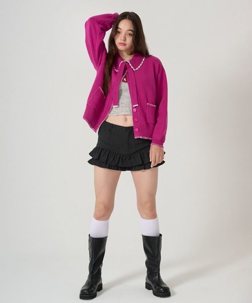 TINA：JOJUN（ティーナジョジュン）の「ピンストライプ ティアード ショートパンツ TINA：JOJUN（その他パンツ・レディース・ブラック/アイボリー・M/S）」の15枚目の写真