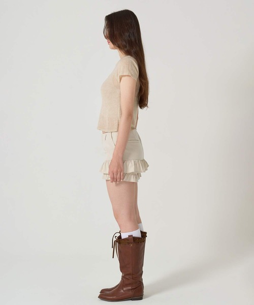 TINA：JOJUN（ティーナジョジュン）の「ピンストライプ ティアード ショートパンツ TINA：JOJUN（その他パンツ・レディース・ブラック/アイボリー・M/S）」の18枚目の写真