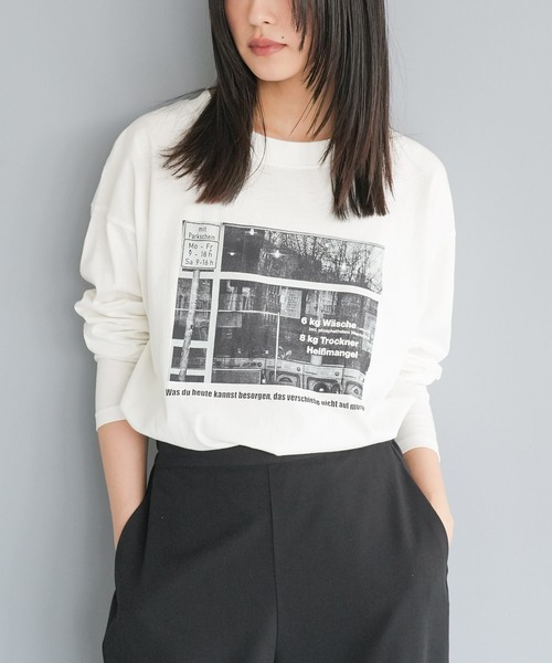 mili an deni(ミリアンデニ)の「シティスケープフォトロンT(Tシャツ/カットソー・レディース・チャコールグレー/オフホワイト/ブラック・L/M)」の2枚目の写真