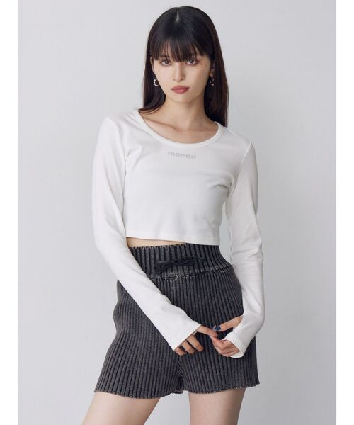 MURUA(ムルーア)の「HOTFIXロゴテレコトップス(Tシャツ/カットソー・レディース・ホワイト/レッド/グレー/ブラック・2/1)」の10枚目の写真