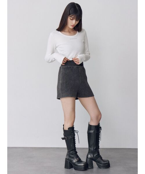 MURUA(ムルーア)の「HOTFIXロゴテレコトップス(Tシャツ/カットソー・レディース・ホワイト/レッド/グレー/ブラック・2/1)」の12枚目の写真