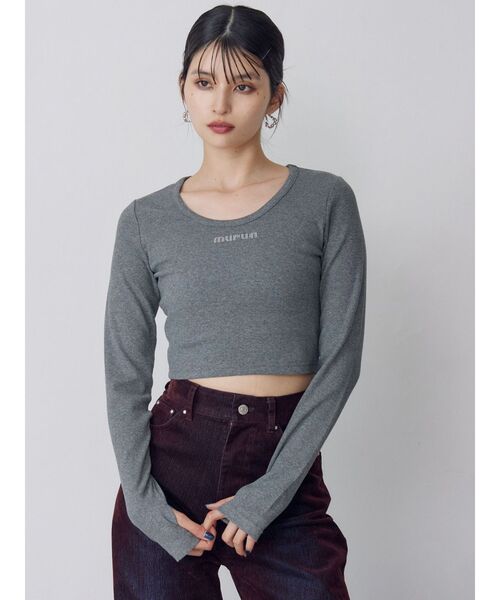MURUA(ムルーア)の「HOTFIXロゴテレコトップス(Tシャツ/カットソー・レディース・ホワイト/レッド/グレー/ブラック・2/1)」の19枚目の写真