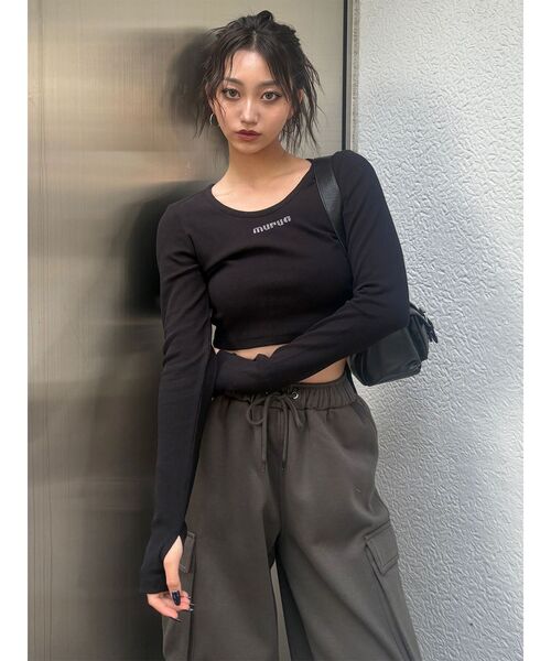 MURUA（ムルーア）の「HOTFIXロゴテレコトップス（Tシャツ/カットソー・レディース・ホワイト/レッド/グレー/ブラック・2/1）」の11枚目の写真