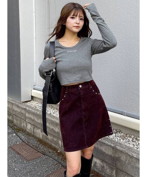 MURUA（ムルーア）の「HOTFIXロゴテレコトップス（Tシャツ/カットソー・レディース・ホワイト/レッド/グレー/ブラック・2/1）」の15枚目の写真