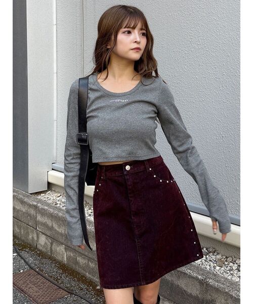 MURUA（ムルーア）の「HOTFIXロゴテレコトップス（Tシャツ/カットソー・レディース・ホワイト/レッド/グレー/ブラック・2/1）」の16枚目の写真