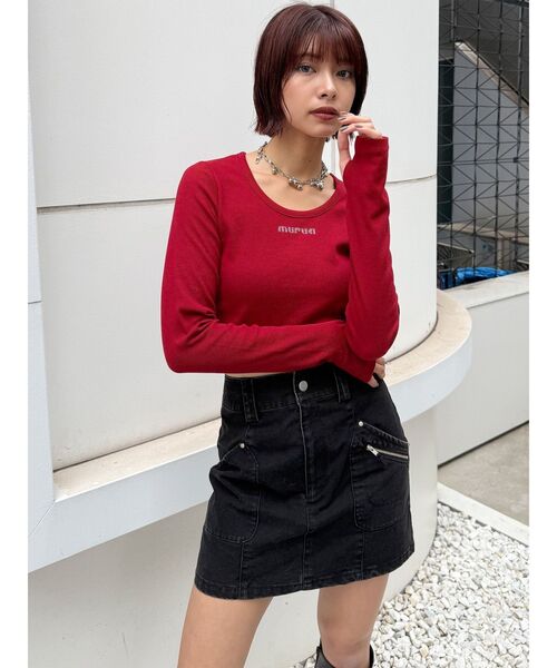 HOTFIXロゴテレコトップス（Tシャツ/カットソー）｜MURUA（ムルーア