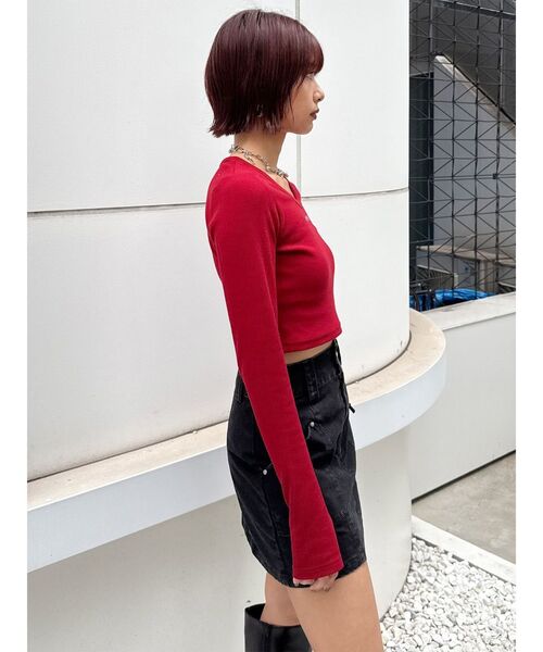 MURUA（ムルーア）の「HOTFIXロゴテレコトップス（Tシャツ/カットソー・レディース・ホワイト/レッド/グレー/ブラック・2/1）」の22枚目の写真