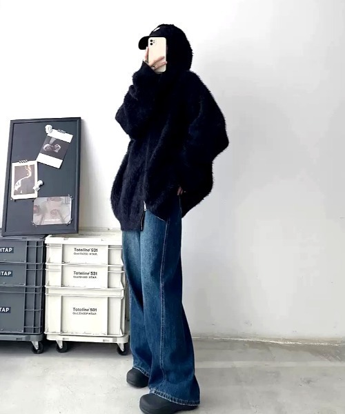 杏樹♡　マスターバニー　ダブルジップニットパーカーブラック 杏樹♡様専用 マスターバニー ダブルジップニットパーカーブラック