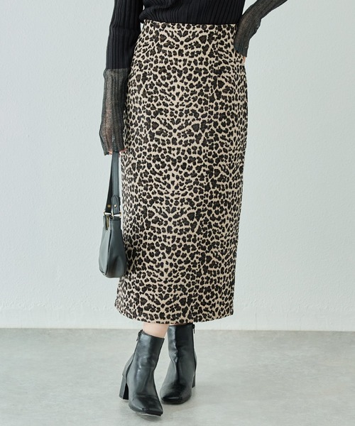 LAVEANGE（ラビアンジェ）の「レオパードジャガードスカート（スカート・レディース・オフホワイト/ベージュ・M/LL/3L/4L/5L）」の16枚目の写真