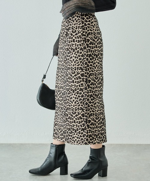 LAVEANGE（ラビアンジェ）の「レオパードジャガードスカート（スカート・レディース・オフホワイト/ベージュ・M/LL/3L/4L/5L）」の17枚目の写真