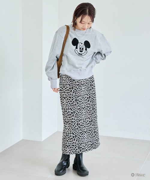 LAVEANGE（ラビアンジェ）の「レオパードジャガードスカート（スカート・レディース・オフホワイト/ベージュ・M/LL/3L/4L/5L）」の8枚目の写真