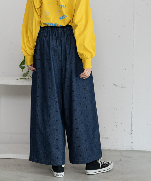 POU DOU DOU(プードゥドゥ)の「フロントタックワイドパンツ(その他パンツ・レディース・ブラック/インディゴブルー・M)」の9枚目の写真