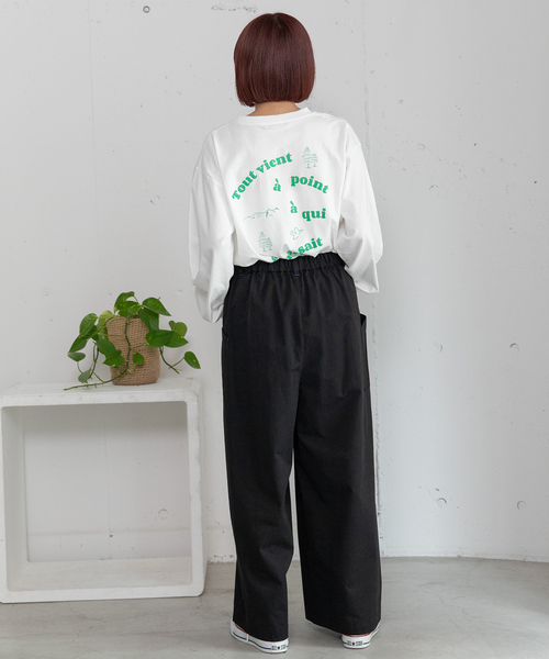 POU DOU DOU(プードゥドゥ)の「フロントタックワイドパンツ(その他パンツ・レディース・ブラック/インディゴブルー・M)」の15枚目の写真