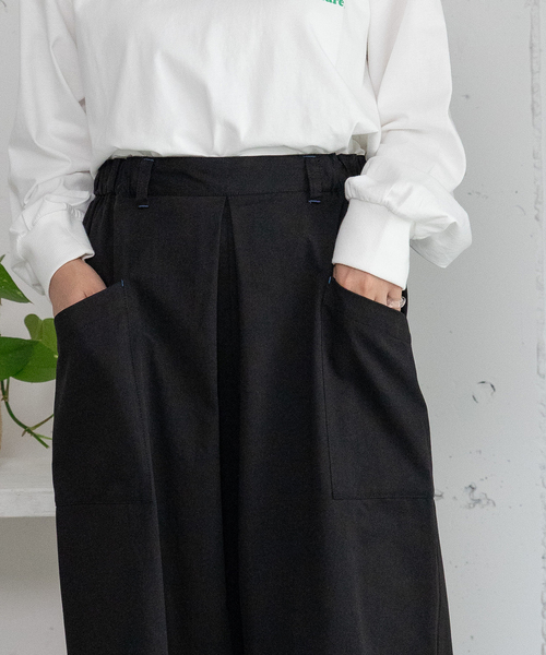 POU DOU DOU(プードゥドゥ)の「フロントタックワイドパンツ(その他パンツ・レディース・ブラック/インディゴブルー・M)」の19枚目の写真