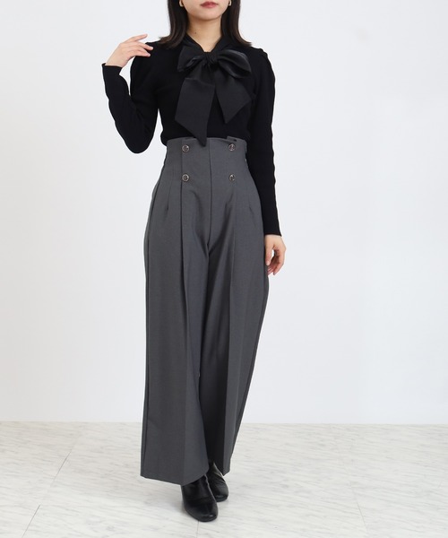 ASTORIA ODIER（アストリアオディール）の「クリアボタンワイドパンツ（その他パンツ・レディース・ブラック/チャコールグレー/ネイビー/キャメル・SMALL/MEDIUM/LARGE）」の16枚目の写真