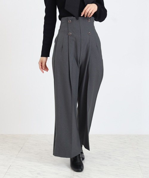 ASTORIA ODIER（アストリアオディール）の「クリアボタンワイドパンツ（その他パンツ・レディース・ブラック/チャコールグレー/ネイビー/キャメル・SMALL/MEDIUM/LARGE）」の17枚目の写真
