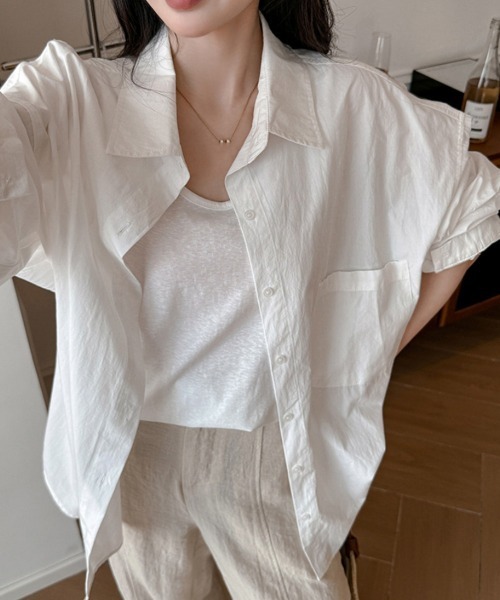 Miniministore(ミニミニストア)の「シャツレディースオーバーサイズ長袖シャツ(シャツ/ブラウス・レディース・ミント/ブルーグレー/ラベンダー/ホワイト/ブラック/ライトブルー/ライトイエロー/スモークピンク/チェリーピンク・FREE)」の19枚目の写真