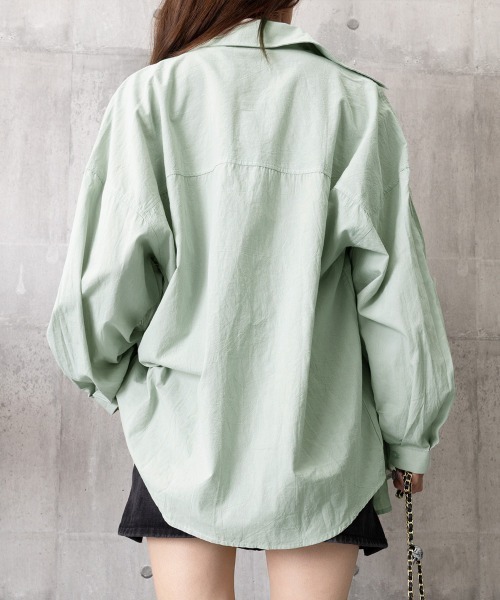 Miniministore(ミニミニストア)の「シャツレディースオーバーサイズ長袖シャツ(シャツ/ブラウス・レディース・ミント/ブルーグレー/ラベンダー/ホワイト/ブラック/ライトブルー/ライトイエロー/スモークピンク/チェリーピンク・FREE)」の14枚目の写真