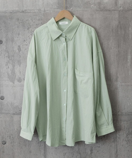 Miniministore(ミニミニストア)の「シャツレディースオーバーサイズ長袖シャツ(シャツ/ブラウス・レディース・ミント/ブルーグレー/ラベンダー/ホワイト/ブラック/ライトブルー/ライトイエロー/スモークピンク/チェリーピンク・FREE)」の15枚目の写真