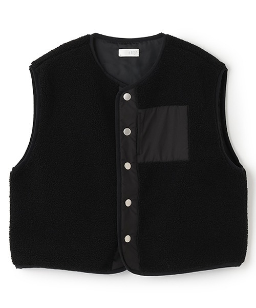 b・ROOM（ビールーム）の「【組み合わせ自由シリーズ】ボアベスト（ベスト・キッズ・ブラック/カーキ/ブルーグレー/アイボリー・SMALL/MEDIUM/LARGE）」の8枚目の写真