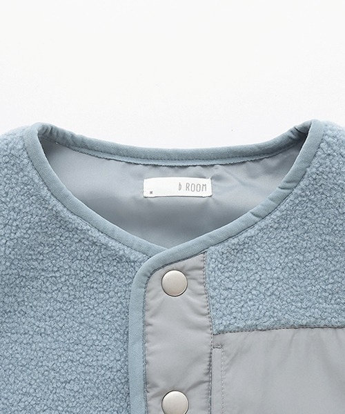 b・ROOM（ビールーム）の「【組み合わせ自由シリーズ】ボアベスト（ベスト・キッズ・ブラック/カーキ/ブルーグレー/アイボリー・SMALL/MEDIUM/LARGE）」の7枚目の写真