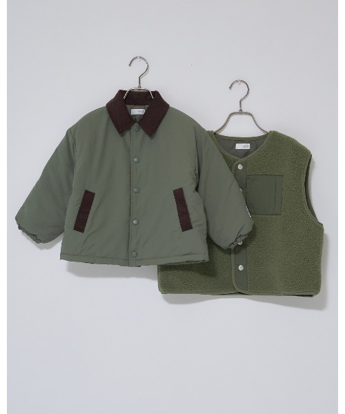 b・ROOM（ビールーム）の「【組み合わせ自由シリーズ】ボアベスト（ベスト・キッズ・ブラック/カーキ/ブルーグレー/アイボリー・SMALL/MEDIUM/LARGE）」の13枚目の写真