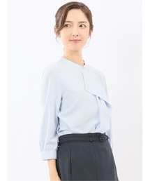 m.f.editorial | 【ストレッチ イージーケア UVカット】m.f.エディトリアル レディース ラッフルフリル 8分袖プルオーバーブラウス(シャツ/ブラウス)