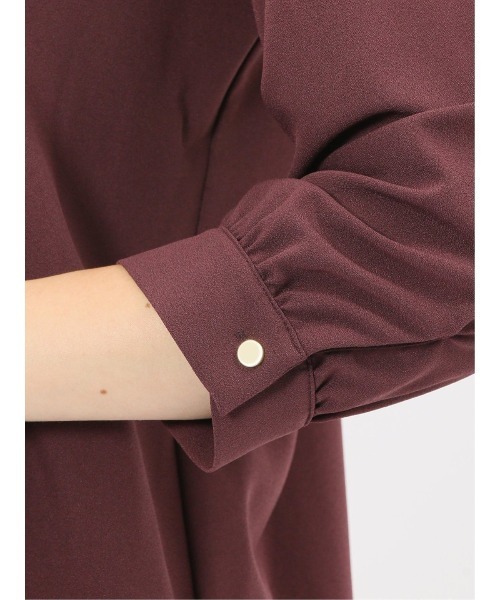 m.f.editorial（エムエフエディトリアル）の「【ストレッチ イージーケア UVカット】m.f.エディトリアル レディース ラッフルフリル 8分袖プルオーバーブラウス（シャツ/ブラウス・レディース・ライトグレー/ワインレッド/アイボリー/サックスブルー・LARGE/MEDIUM）」の13枚目の写真