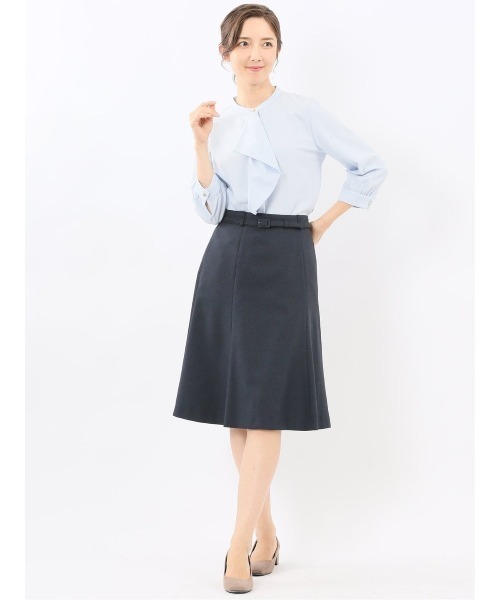 m.f.editorial（エムエフエディトリアル）の「【ストレッチ イージーケア UVカット】m.f.エディトリアル レディース ラッフルフリル 8分袖プルオーバーブラウス（シャツ/ブラウス・レディース・ライトグレー/ワインレッド/アイボリー/サックスブルー・LARGE/MEDIUM）」の18枚目の写真