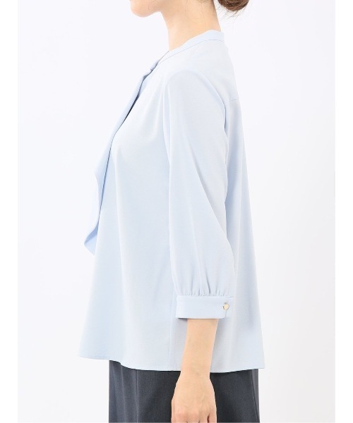 m.f.editorial（エムエフエディトリアル）の「【ストレッチ イージーケア UVカット】m.f.エディトリアル レディース ラッフルフリル 8分袖プルオーバーブラウス（シャツ/ブラウス・レディース・ライトグレー/ワインレッド/アイボリー/サックスブルー・LARGE/MEDIUM）」の20枚目の写真