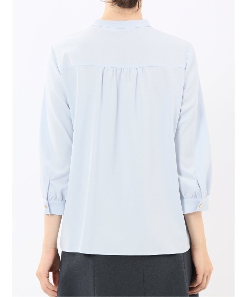 m.f.editorial（エムエフエディトリアル）の「【ストレッチ イージーケア UVカット】m.f.エディトリアル レディース ラッフルフリル 8分袖プルオーバーブラウス（シャツ/ブラウス・レディース・ライトグレー/ワインレッド/アイボリー/サックスブルー・LARGE/MEDIUM）」の21枚目の写真