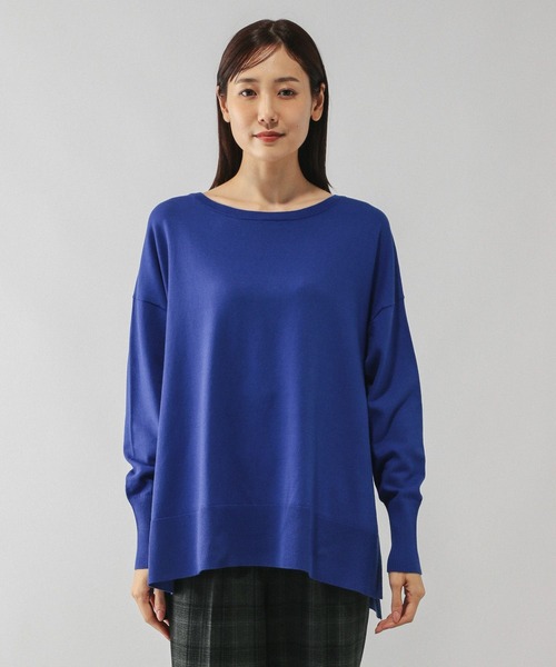 GLOBAL WORK（グローバルワーク）の「ドライタッチボートドルマンプルオーバー/499698（ニット/セーター・レディース・ライトグレー/レッド/ブルー/ワインレッド・MEDIUM/LARGE）」の22枚目の写真