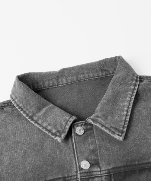 AMELY(エミリー)の「ショートデニムジャケット(デニムジャケット・レディース・ブラック/ブルー・フリー)」の3枚目の写真