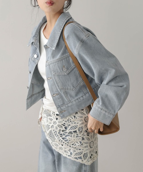 AMELY(エミリー)の「ショートデニムジャケット(デニムジャケット・レディース・ブラック/ブルー・フリー)」の15枚目の写真