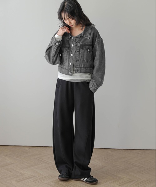 AMELY(エミリー)の「ショートデニムジャケット(デニムジャケット・レディース・ブラック/ブルー・フリー)」の16枚目の写真