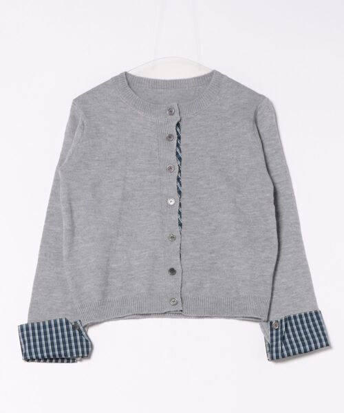 WESTSEA(ウエストシー)の「チェック柄シャツレイヤード風 ニットカーディガン(カーディガン/ボレロ・レディース・ブラック/グレー/オフホワイト/ネイビー・FREE)」の19枚目の写真