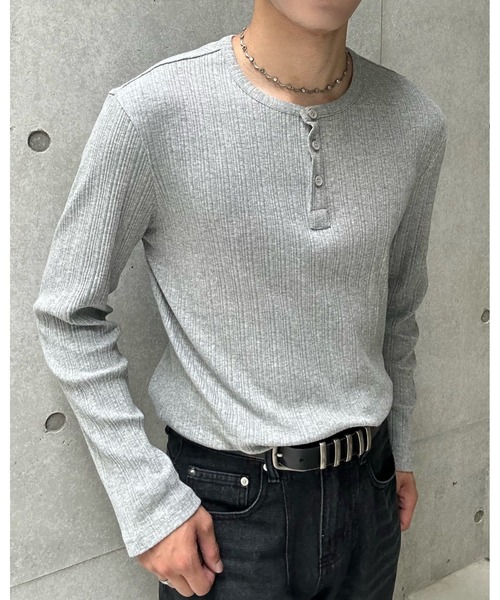 スリムヘンリーネックトップス（Tシャツ/カットソー）｜Otte（オッテ