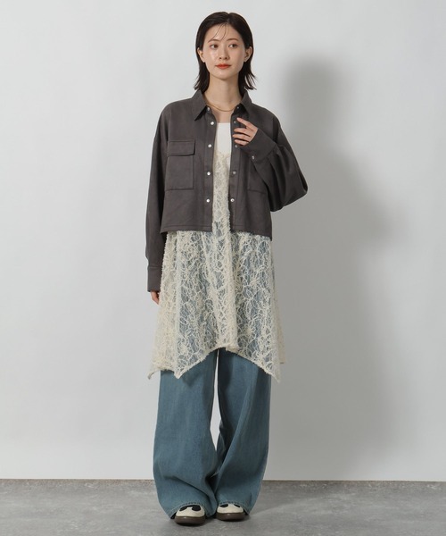 LAKOLE(ラコレ)の「スエードポンチシャツ / 599409(シャツ/ブラウス・レディース・モカ/チャコール/ブルー・MEDIUM/LARGE)」の11枚目の写真