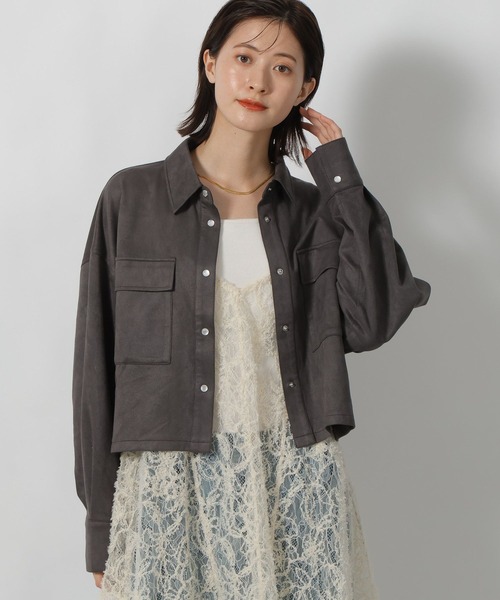 LAKOLE(ラコレ)の「スエードポンチシャツ / 599409(シャツ/ブラウス・レディース・モカ/チャコール/ブルー・MEDIUM/LARGE)」の12枚目の写真