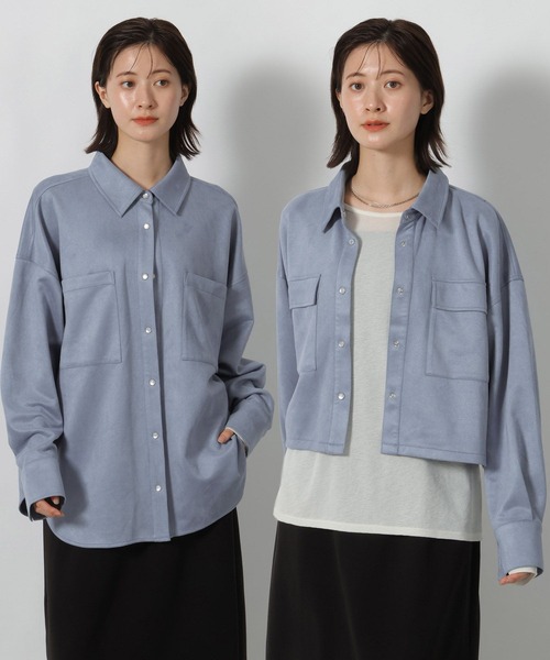 LAKOLE(ラコレ)の「スエードポンチシャツ / 599409(シャツ/ブラウス・レディース・モカ/チャコール/ブルー・MEDIUM/LARGE)」の18枚目の写真