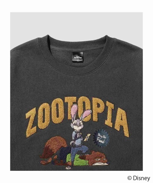 Disney(ディズニー)の「Disney ズートピア ニック&ジュディ裏起毛トレーナー(スウェット・メンズ・ホワイト系2/ブラック系1/ホワイト系1/ブラック系2・XL/L/M)」の5枚目の写真