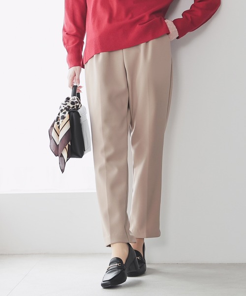 GLACIER lusso（グラシアルッソ）の「【Ｗａｒｍパンツ】ウォームテーパードパンツ（スラックス・レディース・ダークブルー/ベージュ/アイボリー/ブラック・L/S/LL/M）」の3枚目の写真