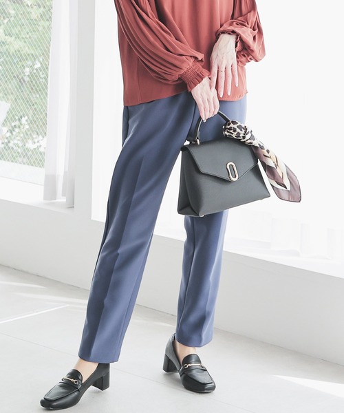 GLACIER lusso（グラシアルッソ）の「【Ｗａｒｍパンツ】ウォームテーパードパンツ（スラックス・レディース・ダークブルー/ベージュ/アイボリー/ブラック・L/S/LL/M）」の4枚目の写真