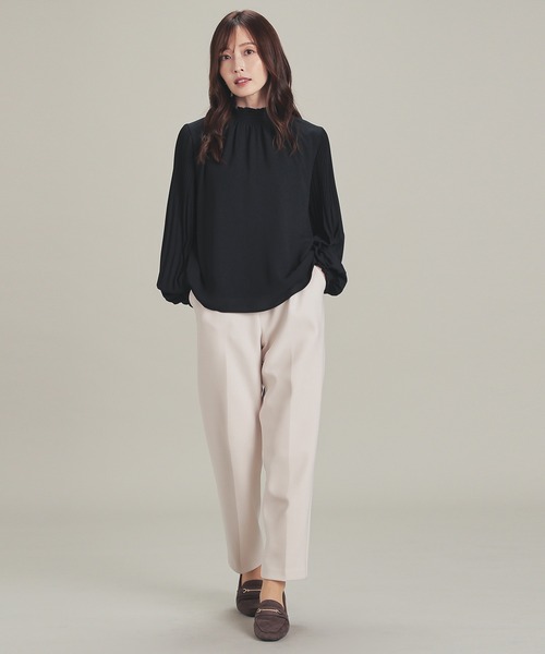 GLACIER lusso（グラシアルッソ）の「【Ｗａｒｍパンツ】ウォームテーパードパンツ（スラックス・レディース・ダークブルー/ベージュ/アイボリー/ブラック・L/S/LL/M）」の5枚目の写真