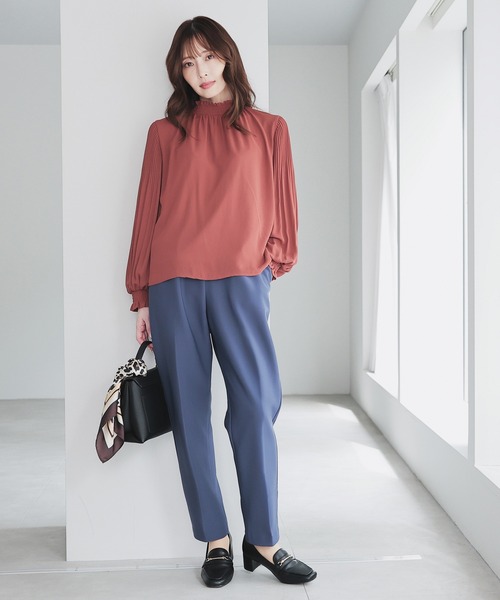 GLACIER lusso（グラシアルッソ）の「【Ｗａｒｍパンツ】ウォームテーパードパンツ（スラックス・レディース・ダークブルー/ベージュ/アイボリー/ブラック・L/S/LL/M）」の12枚目の写真