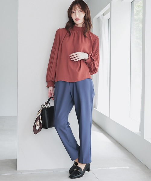 GLACIER lusso（グラシアルッソ）の「【Ｗａｒｍパンツ】ウォームテーパードパンツ（スラックス・レディース・ダークブルー/ベージュ/アイボリー/ブラック・L/S/LL/M）」の13枚目の写真