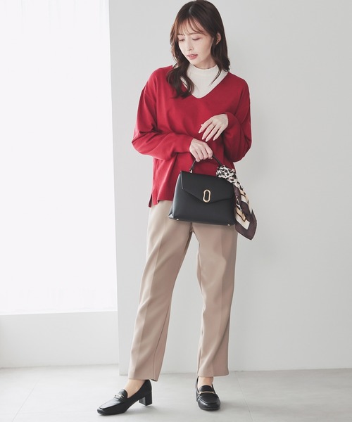 GLACIER lusso（グラシアルッソ）の「【Ｗａｒｍパンツ】ウォームテーパードパンツ（スラックス・レディース・ダークブルー/ベージュ/アイボリー/ブラック・L/S/LL/M）」の17枚目の写真