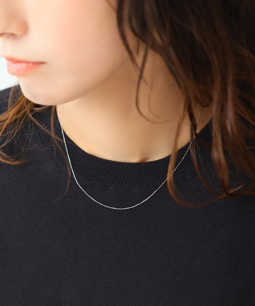 WEB限定》シャインカットアズキチェーンネックレス 35cm WG K10